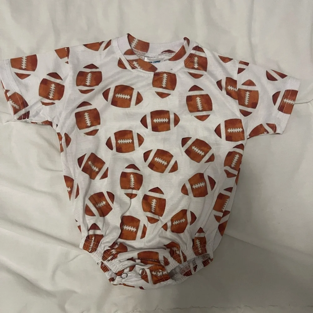 Football Bubble Romper T-Shirt Polyester Onesie Etsy Baby